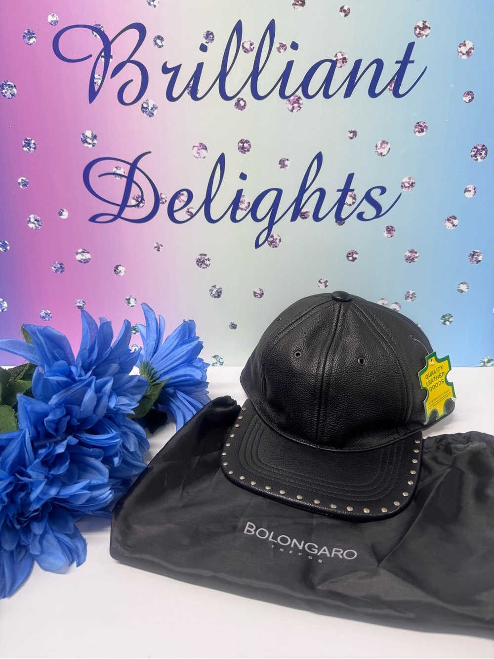 🇮🇹$440 BOLONGARO ITALY DESIGNER LEATHER HAT